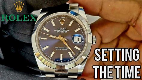 how to set time on rolex oyster perpetual datejust|adjust date on rolex datejust.